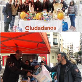 Jóvenes Ciudadanos organiza su tradicional recogida de juguetes y alimentos a favor de Cruz Roja Juventud y Banco de Alimentos